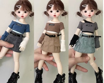 Stitched T Shirt for BJD Blyth OB24 1/6 1/4 ,1/3 SD16 Doll Clothes Customized CWB301