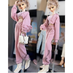 Waffle Sports Suit Top+Pants for BJD 1/6 1/4 ,1/3 Doll Clothes Customized CWB236