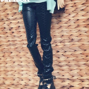 Cool Python leather elastic pants for Bjd Doll 1/6 Yosd 1/4 Msd 1/3 SD16 Uncle Doll Clothes Customized