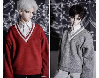 Warm Baseball Sweater For BJD 1/4 MSD 1/3 SD13 SD17 Uncle Doll Clothes CMB195