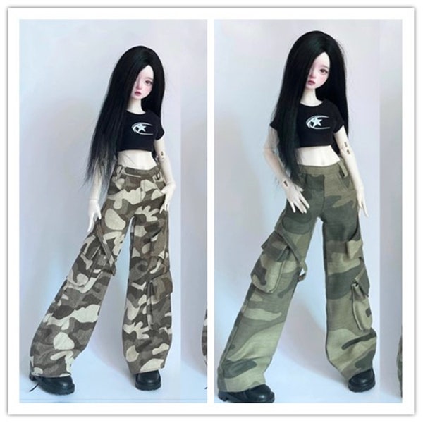 Pantalon large camouflage BJD pour vêtements de poupée personnalisés oncle 1/6 1/4 1/3 CWB329