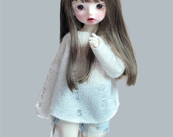 Hollow Knit Sweater For BJD 1/6 1/4 1/3 Blyth OB24 Uncle Doll Clothes Custom CWB318