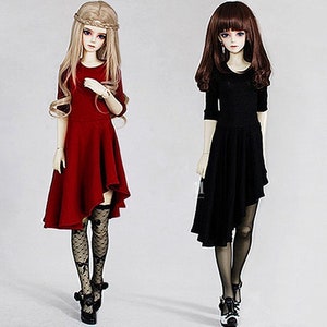 Oblique Hem Dress For 1/6,1/4,1/3 BJD Doll Clothes  Customized CWB1