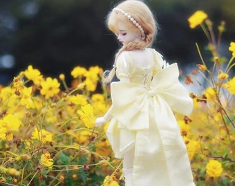 BJD Lovely Yellow Butterfly Dress 1/4 MSD Doll Clothes W373