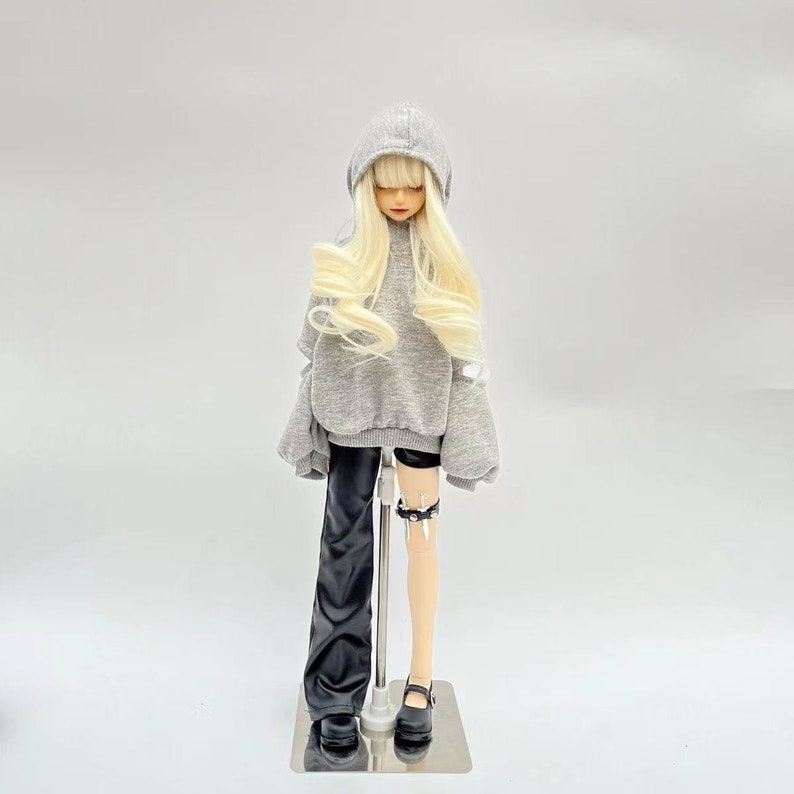 Hoodie & Leather Pants And Waffle For BJD 1/4 Doll Clothes W424 zdjęcie 2
