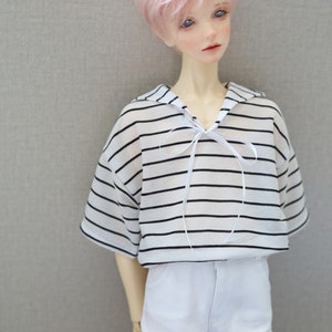 Stripe Navy Hoodie Shirt for 1/6 1/4 1/3 SD17 Uncle Doll Clothes Customized CMB228 zdjęcie 2