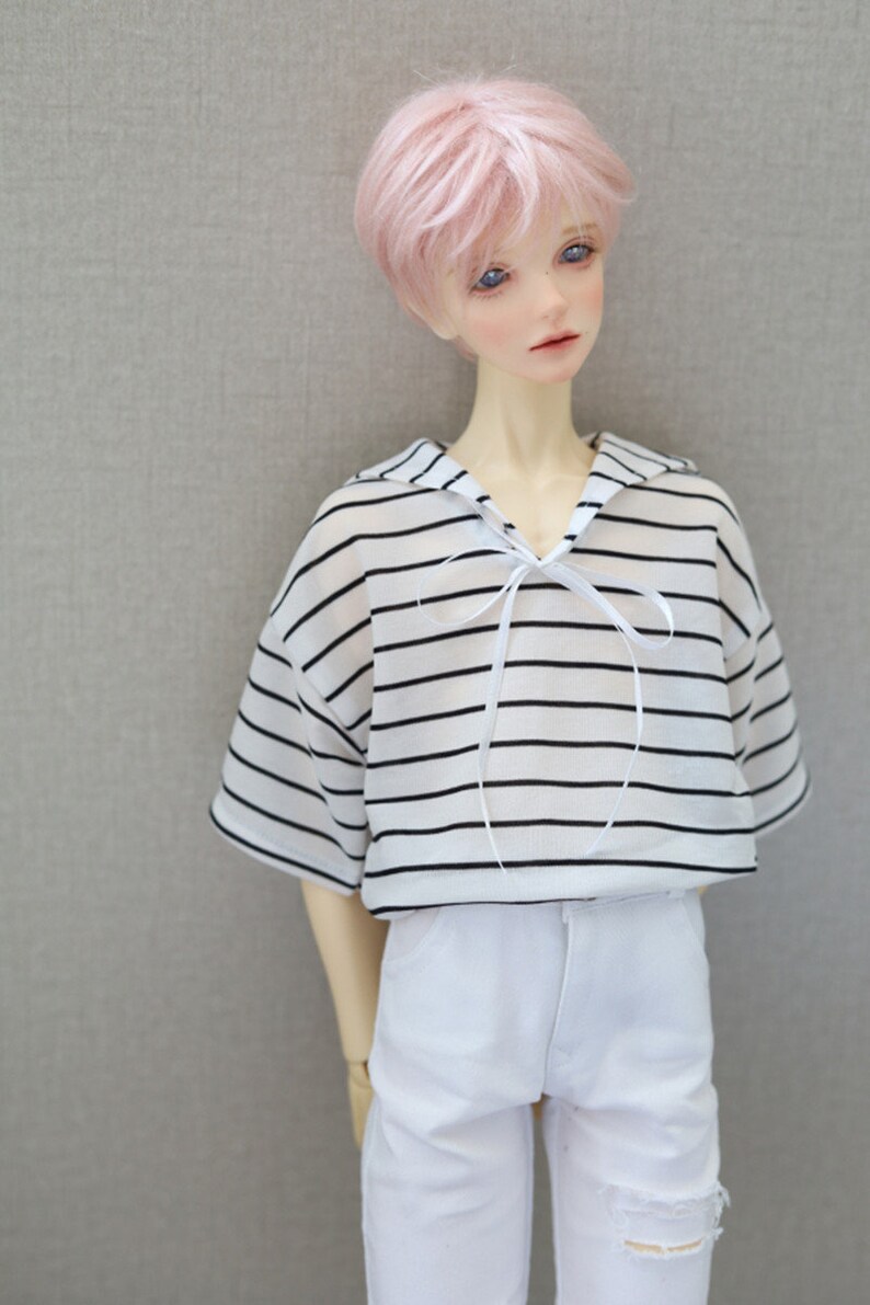 Stripe Navy Hoodie Shirt for 1/6 1/4 1/3 SD17 Uncle Doll Clothes Customized CMB228 zdjęcie 2