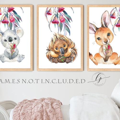 Printed Australian Animal Nursery Prints Australian Prints Etsy Australia