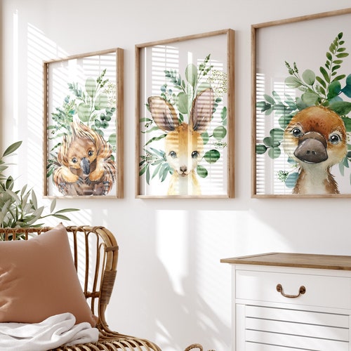 Printed Australian Animal Nursery Prints Australian Prints Etsy