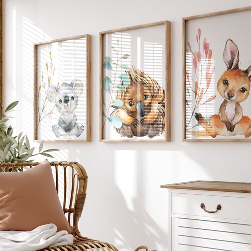 Printed Australian Animal Nursery Prints Australian Prints Etsy
