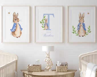 Peter Rabbit Nursery Prints, Wall Prints, Bunny Nursery Prints, Rabbit Nursery Prints, Nursery Wall Art, Nursery Decor, Cute Animal Prints,