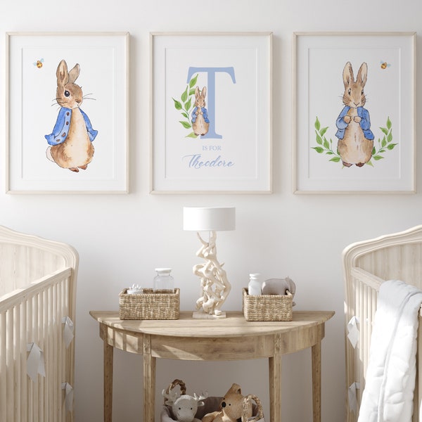 Peter Rabbit Kinderzimmer-Drucke, Wanddrucke, Hasen-Kinderzimmer-Drucke, Kaninchen-Kinderzimmer-Drucke, Kinderzimmer-Wandkunst, Kinderzimmer-Dekor, niedliche Tier-Drucke,
