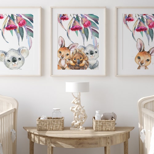 Printed Australian Animal Nursery Prints Australian Prints Etsy