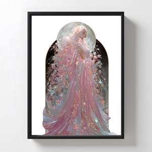 Divine Feminine Art Print, Moon Goddess Art Print, Goddess Art, Sacred Feminine, Mother Goddess Altar Art, Celestial Feminine Decor