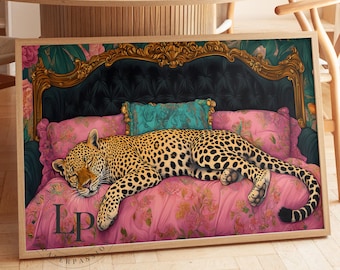 Leopard Wall Print: Eclectic Bedroom Art Print
