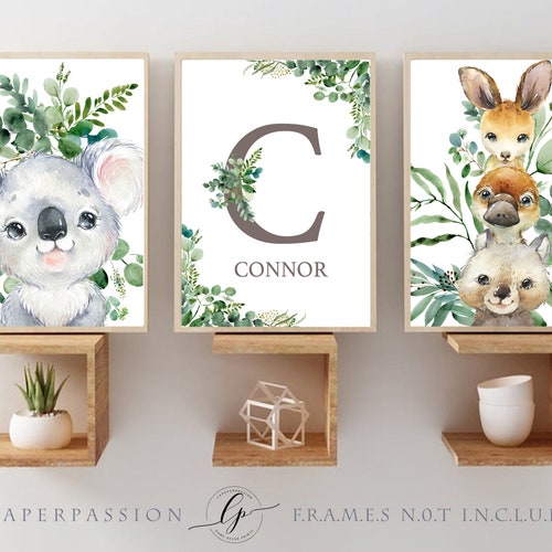 Printed Australian Animal Nursery Prints Australian Prints Etsy Australia