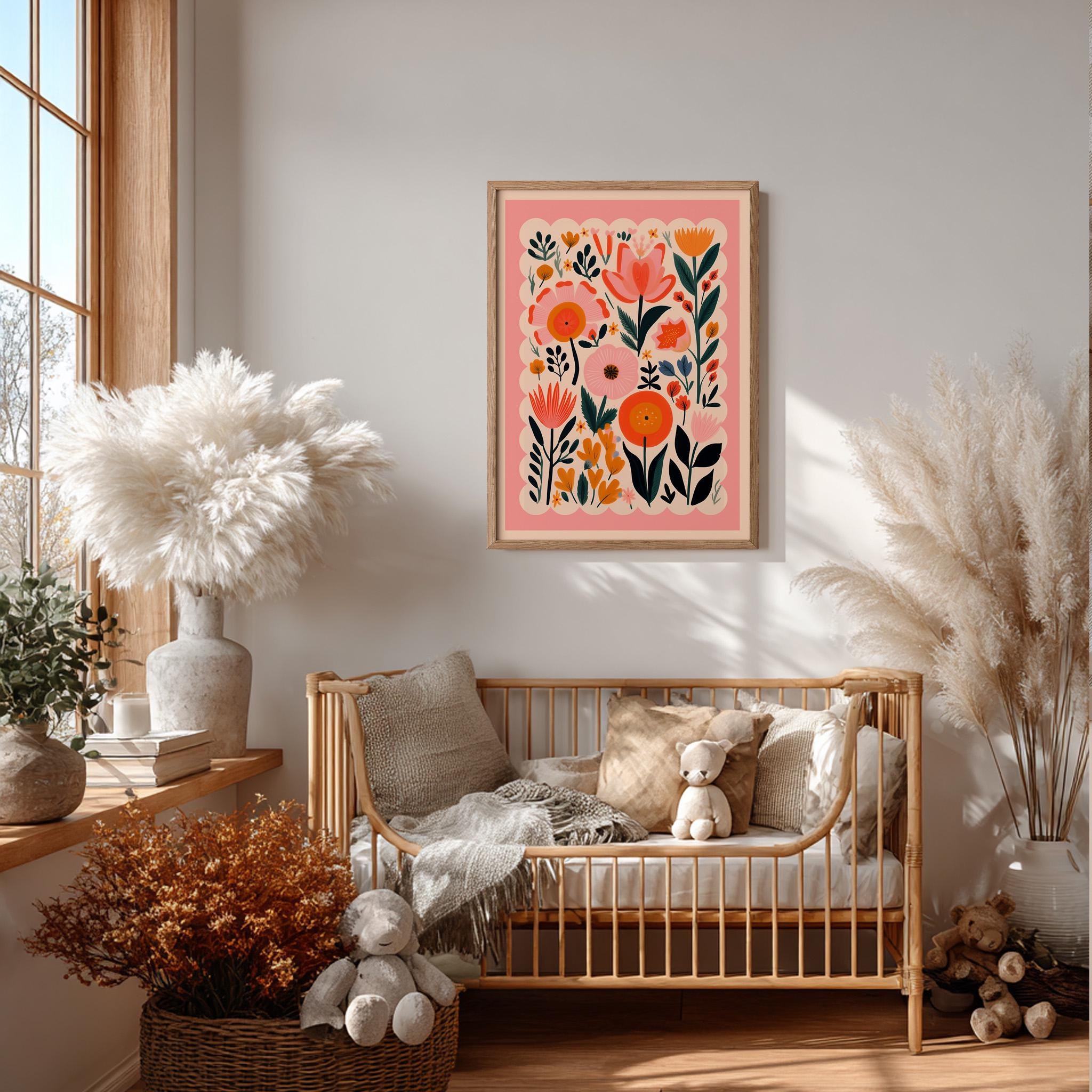 Floral Nursery Print: Girly Flower Kids Room Wall Art - Etsy