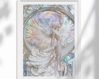 Art nouveau Divine Feminine Celestial Print: Moon Goddess