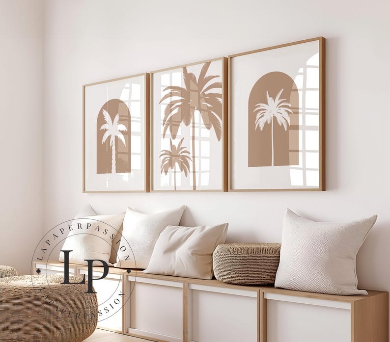 Palm Tree Art Print Set: Coastal Boho Wall Art, Beach House Decor - Etsy
