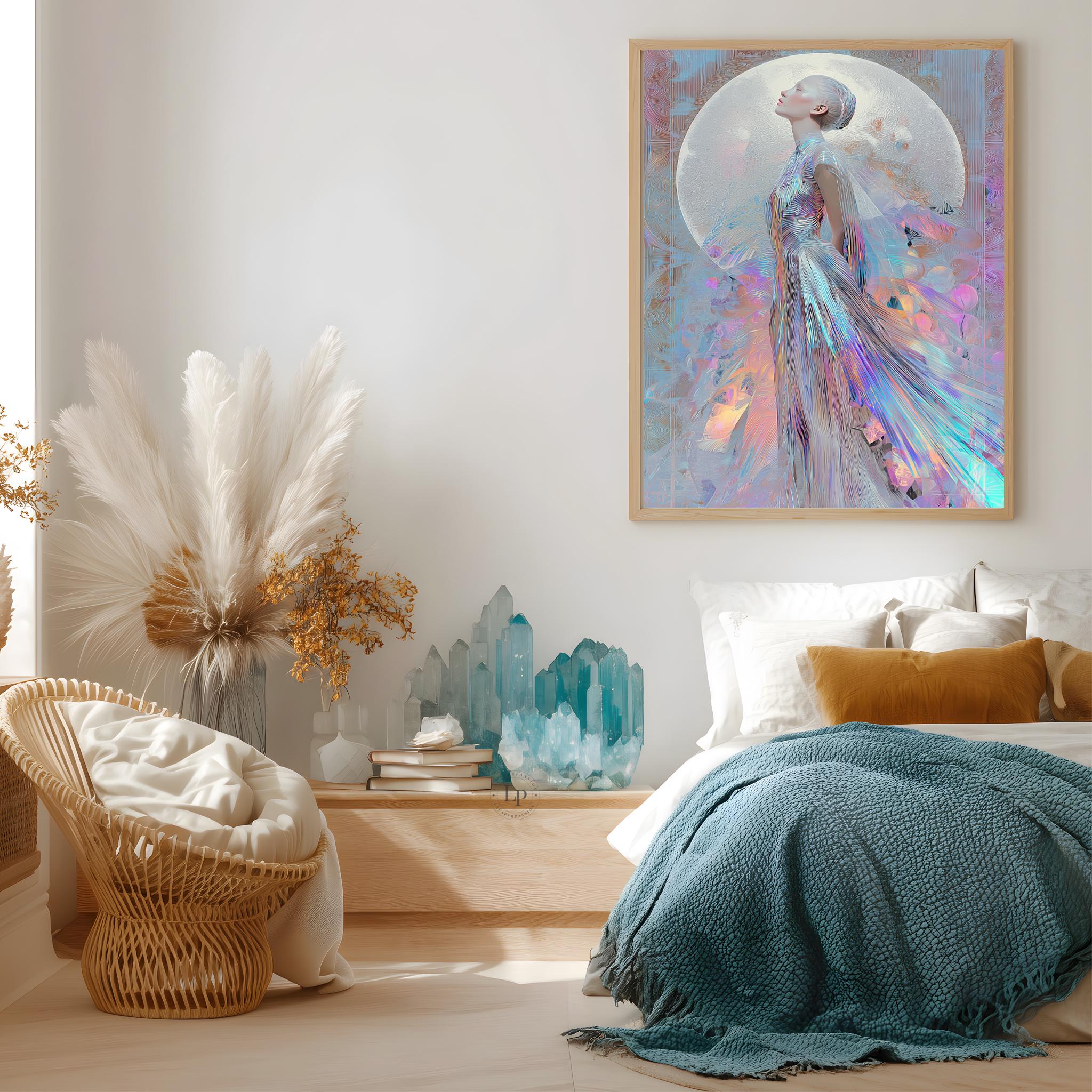 Moon Goddess Art Print: Divine Feminine Celestial Decor - Etsy