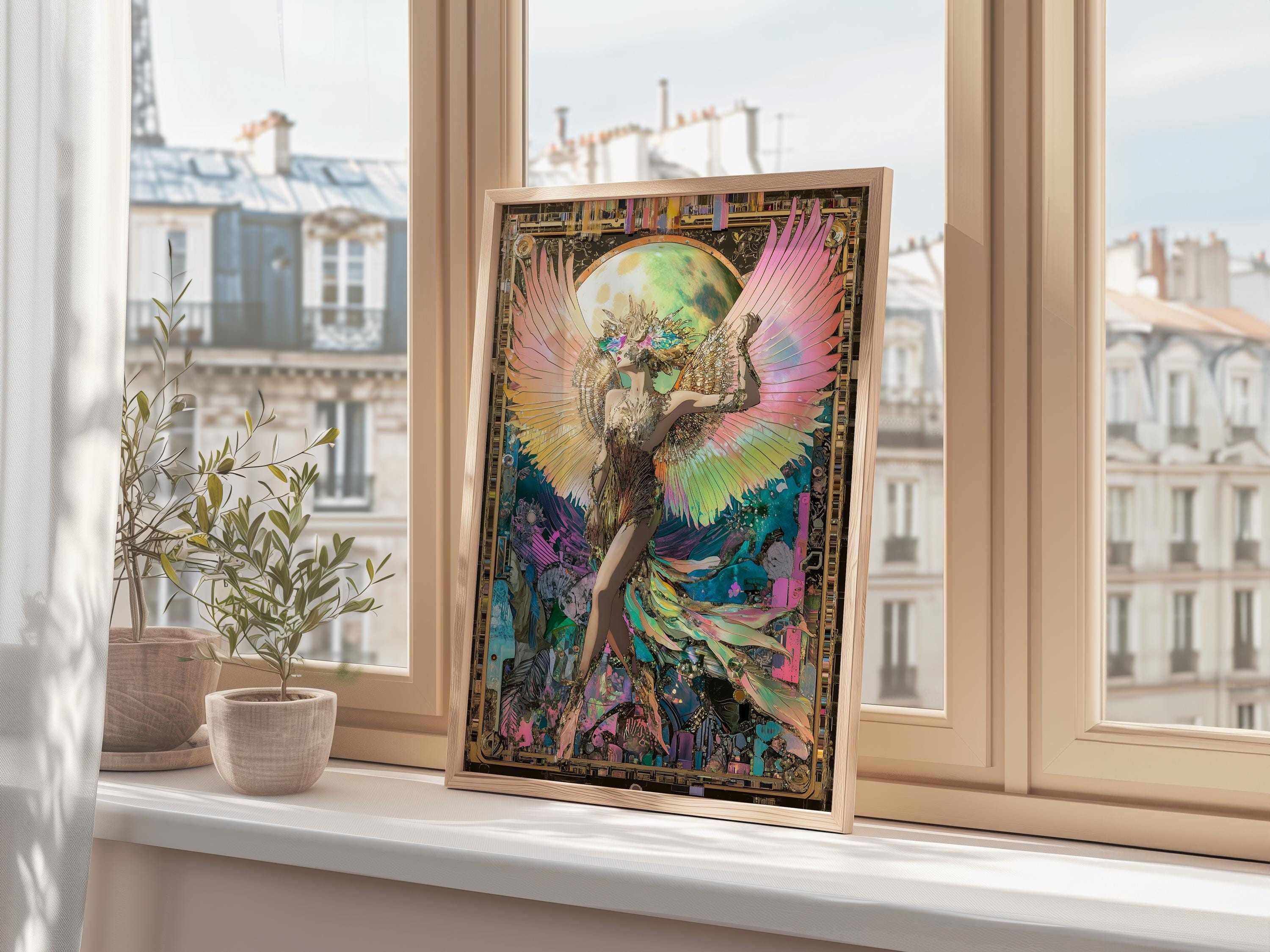 Moon Goddess Poster Art Print: Divine Feminine Celestial Energy Decor ...
