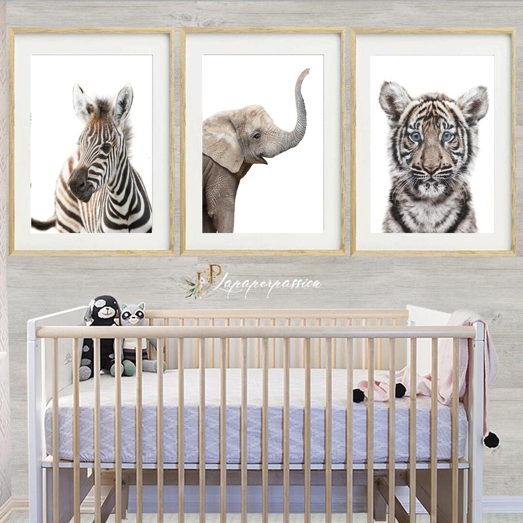 Printed Safari Nursery Prints Set of 3 Nursery Decor Nursery - Etsy