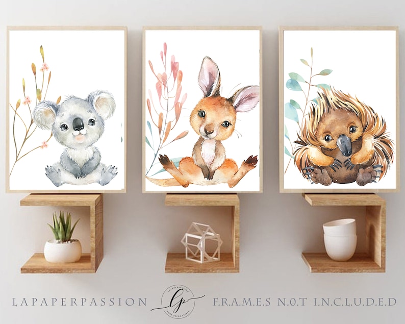 Printed Australian Animal Nursery Prints Australian Prints Etsy Australia