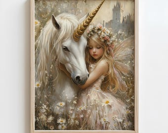 Sticker mural citation Licorne, déco chambre enfant, 48x68cm