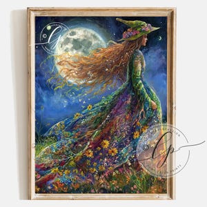 Wildflower Witch Art Print: Ethereal Mystical Decor
