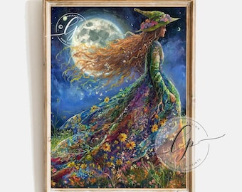 Grafika artystyczna „Widmowa polna”: Eteryczna, mistyczna dekoracja