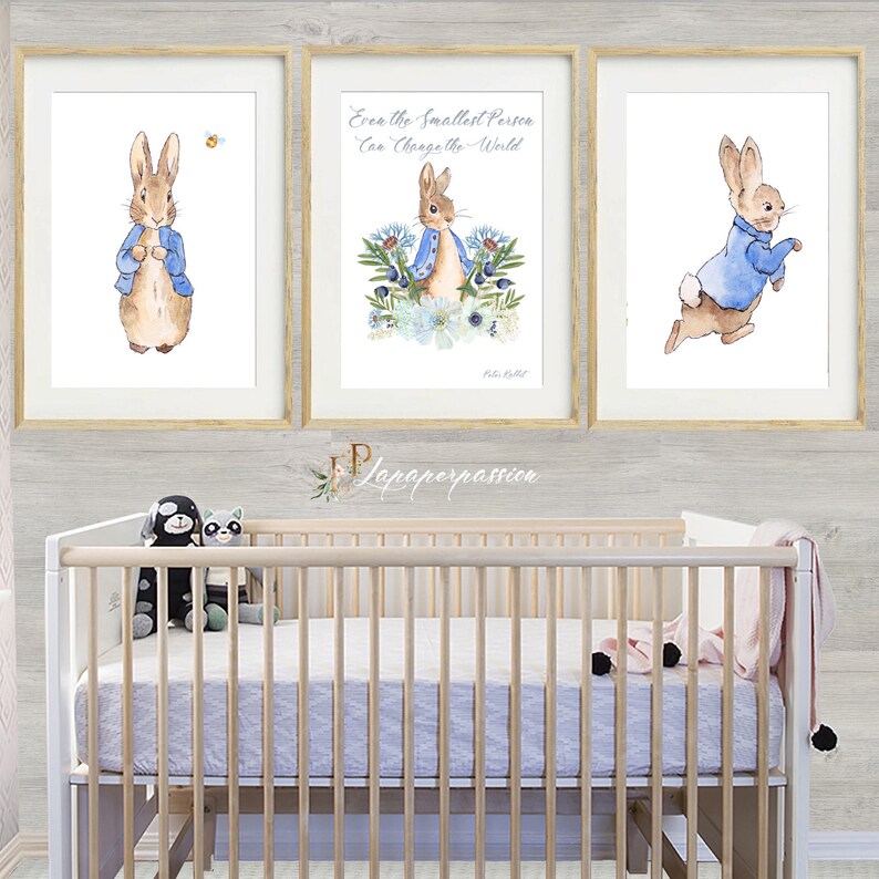Printed Bunny Rabbit Nursery Prints Bunny Rabbit Nursery Etsy