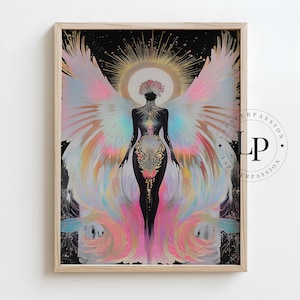 Celestial Woman Portrait, Goddess Art, Moon Goddess Art Print, Divine Feminine Art Print, Sacred Feminine, Mother Goddess Altar Art Decor