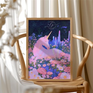 Pink Unicorn Art Print: Enchanted Girls Bedroom Decor