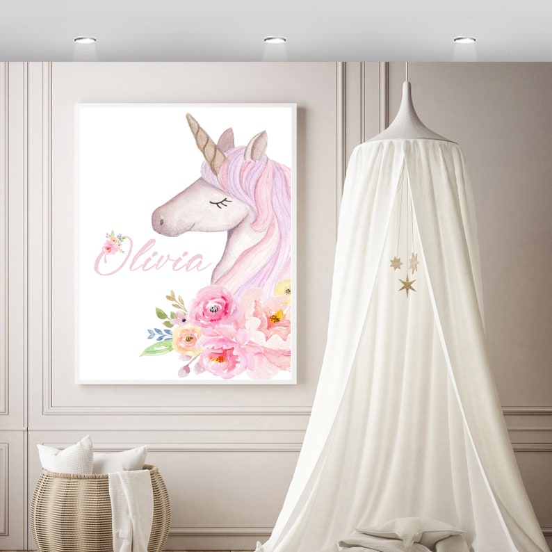 Unicorn Wall PrintName wall printUnicorn print Unicorn Wall image 0