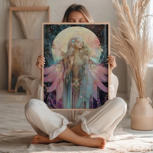 Celestial Goddess Art Print: Divine Feminine Altar Decor