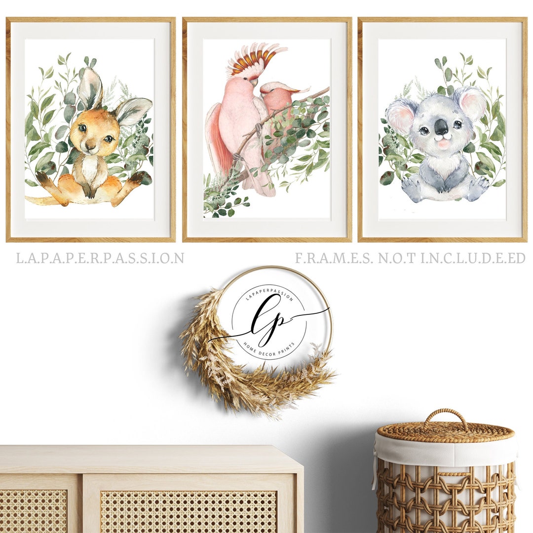 Australian Animal Nursery Prints, Kangaroo Koala Nursery Prints — free download