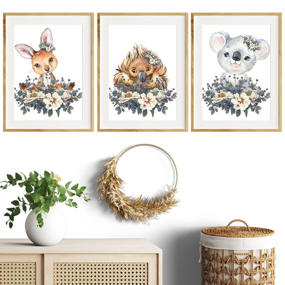 Printed Australian Animal Nursery Prints Australian Prints Etsy