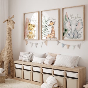 Safari Nursery Wall Prints, Boho Nursery Prints, Neutral Nursery Prints, Nursery Wall Art, Nursery Decor, Cute Animal Prints,