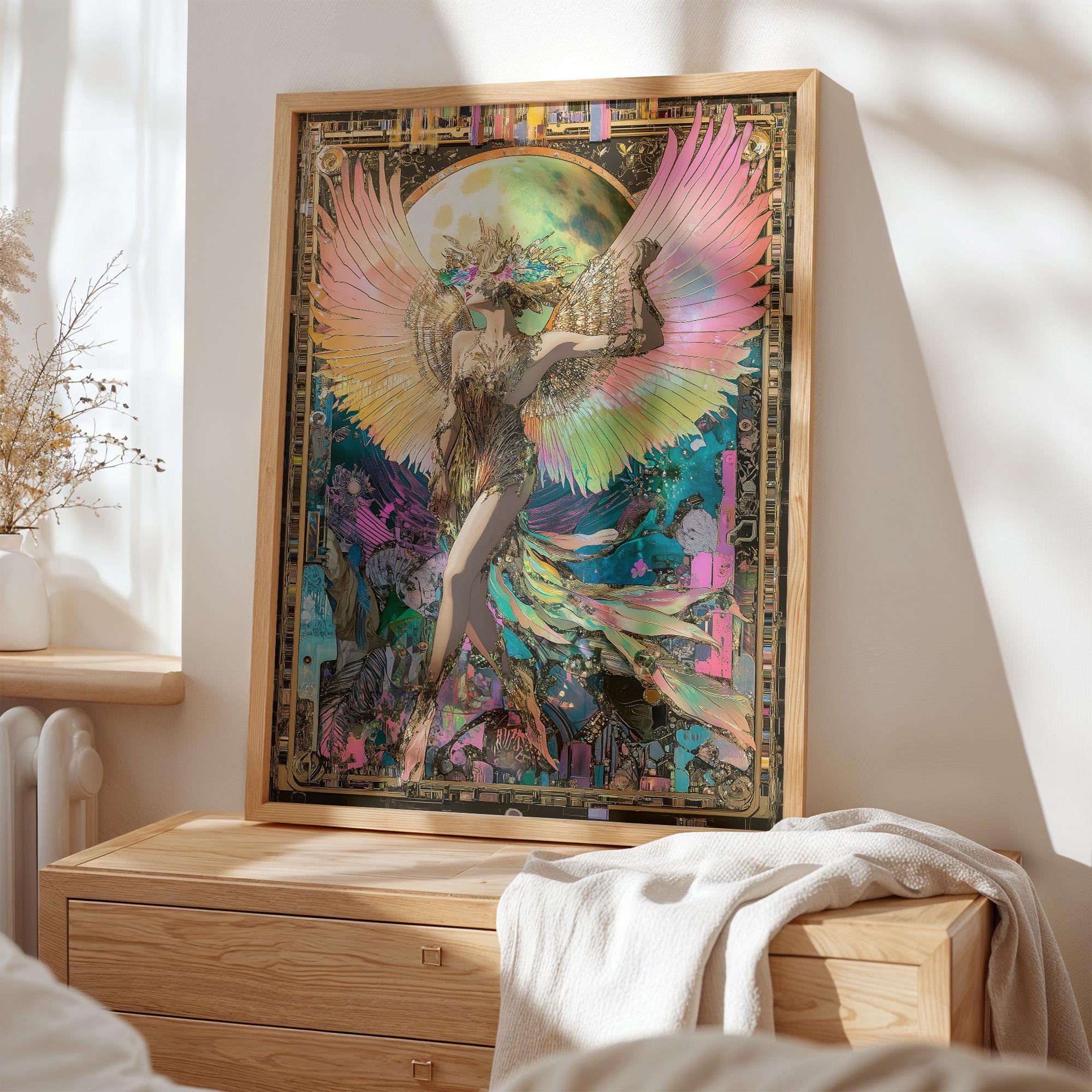 Moon Goddess Poster Art Print: Divine Feminine Celestial Energy Decor ...