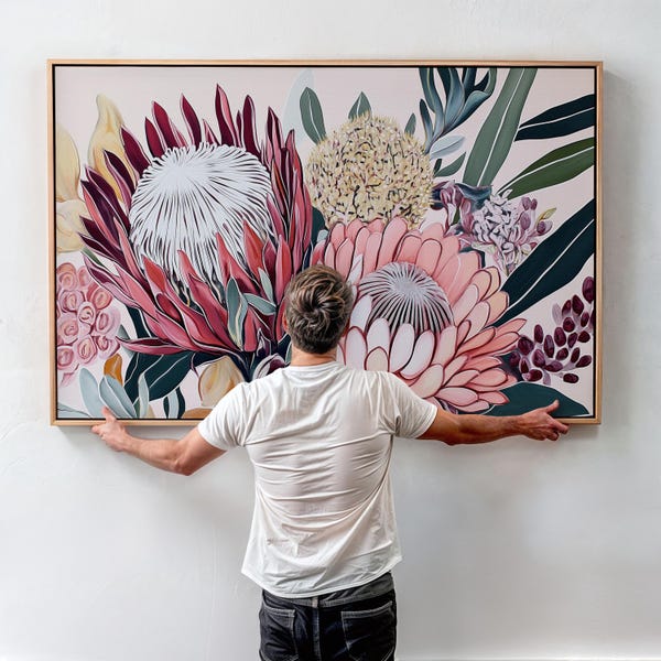 Australian Native Nature Wall Art: Framed Canvas Botanical Decor