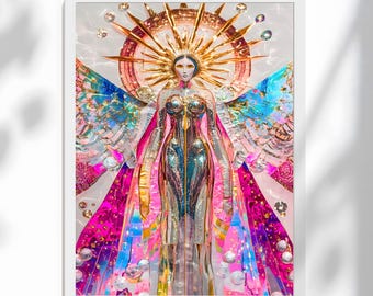 Celestial Goddess Art Print: Divine Feminine Decor