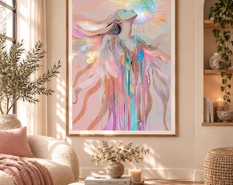 Sacred Feminine Wall Art | Boho Goddess Energy Print | Divine Feminine Artwork | Spiritual Woman Decor