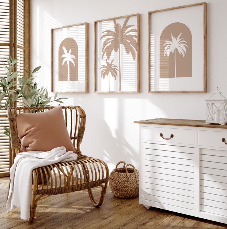 Palm Tree Art Print Set: Coastal Boho Wall Art, Beach House Decor - Etsy