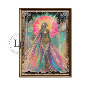 Goddess Art Print Feminine Energy Wall Decor, Spiritual Artwork Star Art, Divine Feminine Art Print, Goddess Sacred Feminine Altar Art