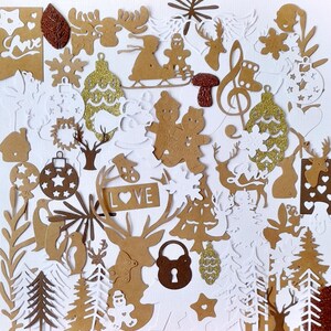 NAVIDAD - 75 Troqueles: Un surtido variado de troqueles, ideales para scrapbooking, hobbies creativos... Celebraciones de fin de año, magia navideña.