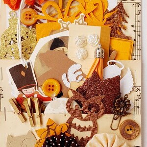 NAVIDAD - 50 recortes y adornos para álbumes de recortes: ¡tono marrón, dorado y beige! Inspiración para tus creaciones navideñas, navideñas y hechas a mano.