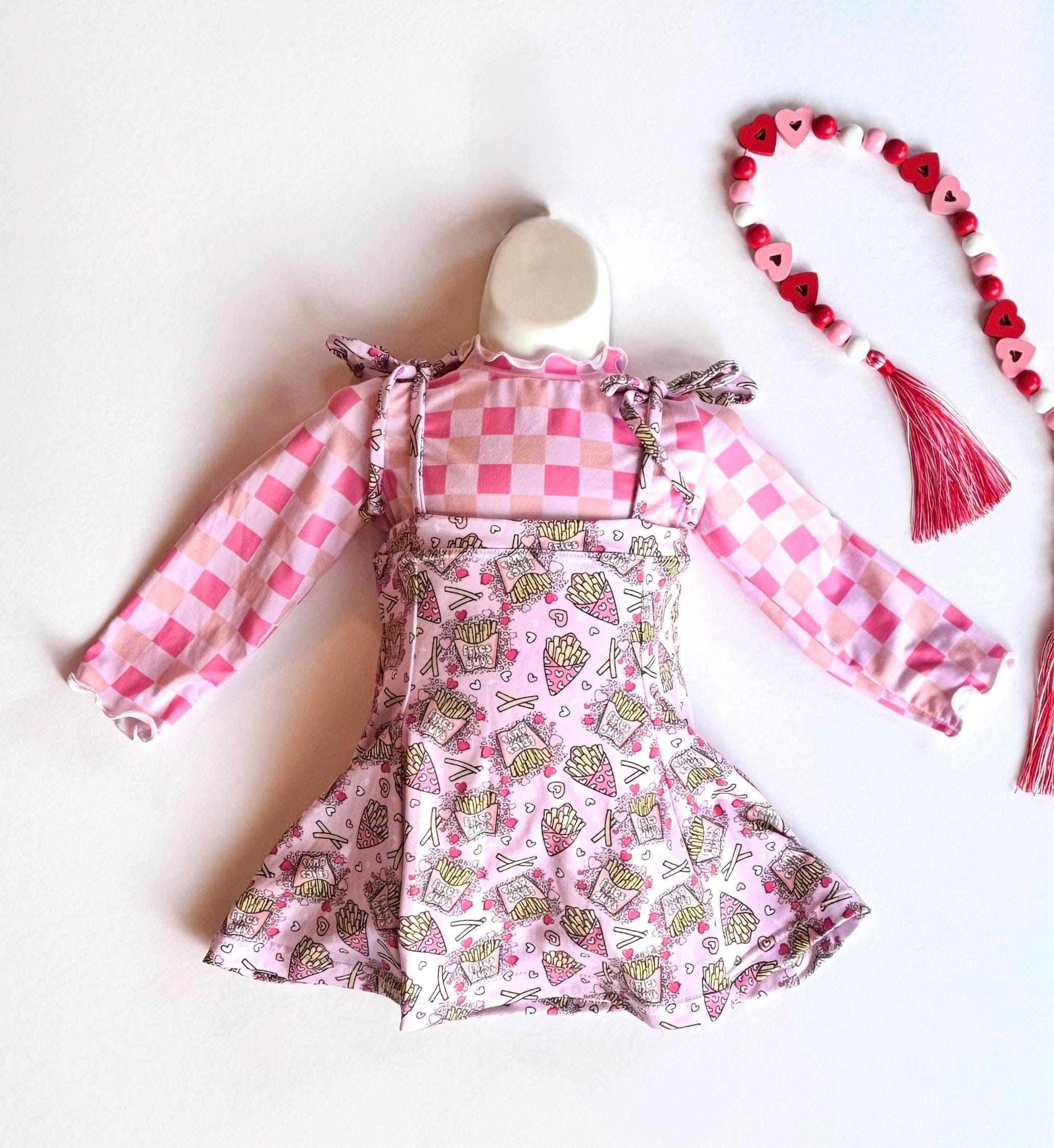 Fries Before Guys outfit: Girls Valentine's Day Strappy Jumper