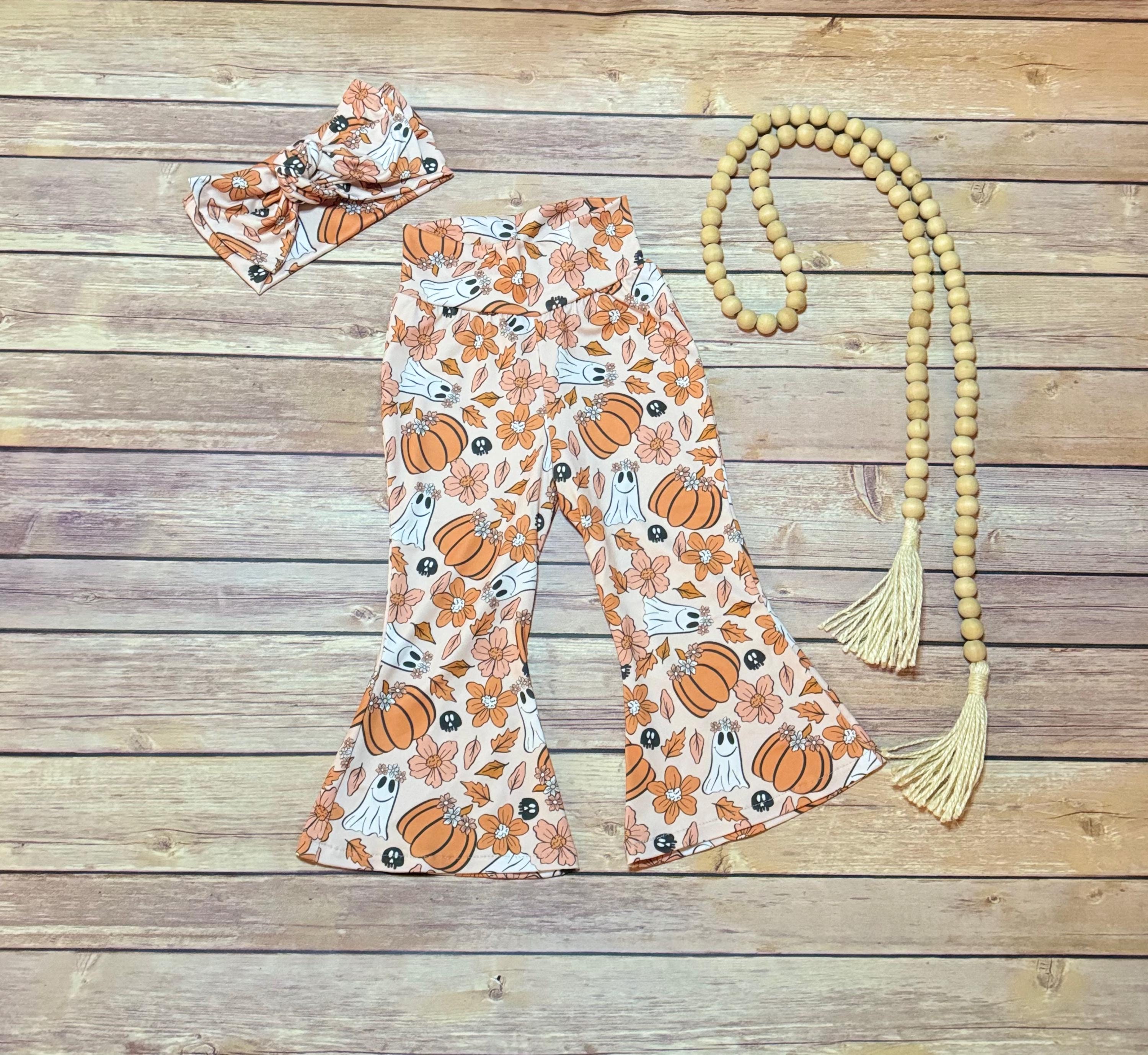 Pantalon Fille à Volants Pumpkins Poppies - Taille 8 - Rayé Et Dentelle - Occasion Bon état