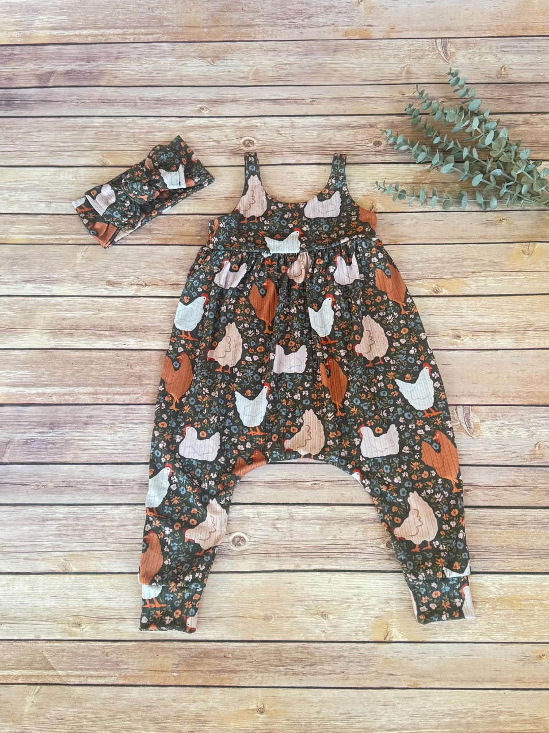 Summer Romper, Chicken Family Yellow main image 0