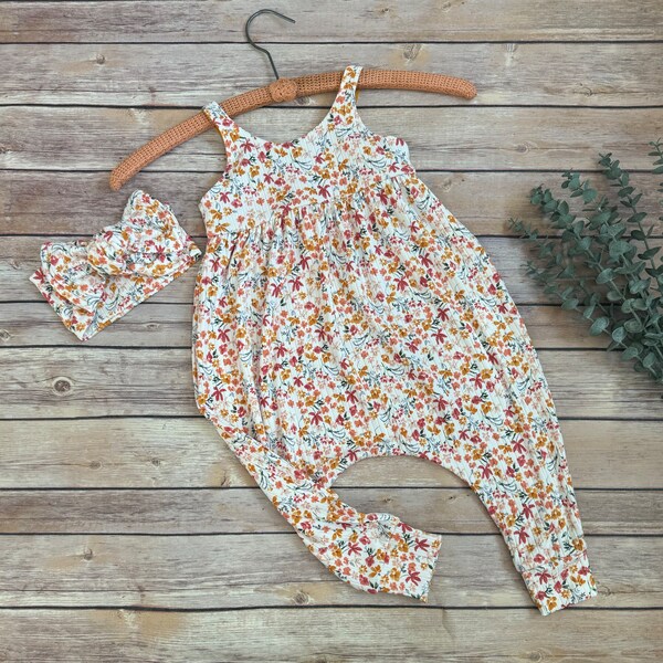 Floral Romper, spring romper, girls romper, one piece outfit, birthday romper, floral jumpsuit, baby shower gift, baby girl jumpsuit, romper